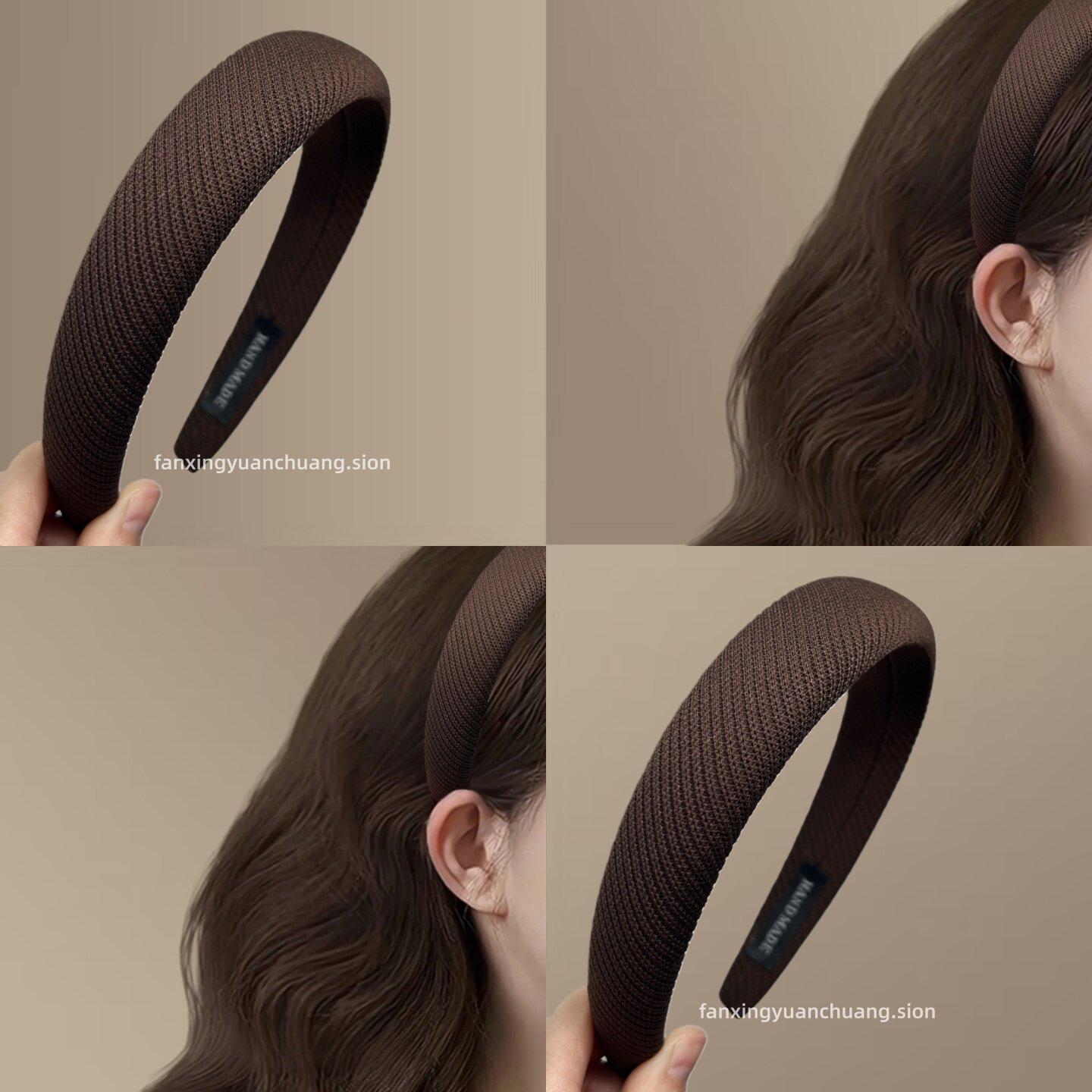 法式纯色简约针织毛线海绵发箍