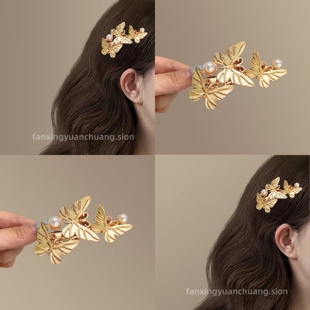 新中式对夹头饰合金汉服古风发饰边夹蝴蝶复古发夹仙气百搭发夹子