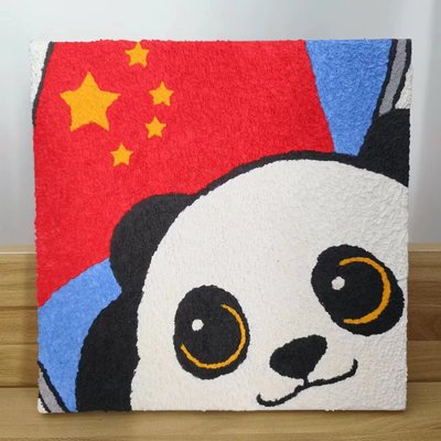 熊猫diy手工纸浆画油画框材料包