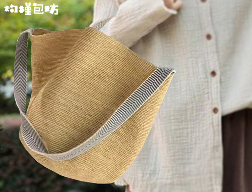 大容量草编包拉菲草托特包斜挎包