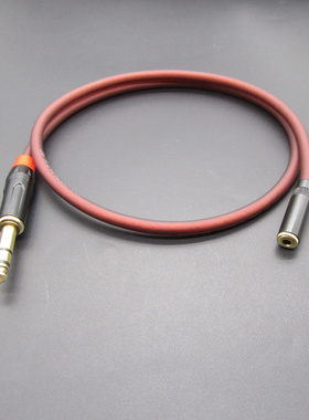 发烧级6.5大三芯公转3.5小三芯母 6.5转3.5声卡耳机转接音频线