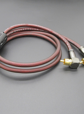 发烧级3.5mm转双莲花弯头 一分二音频线手机电脑连接功放线音响线