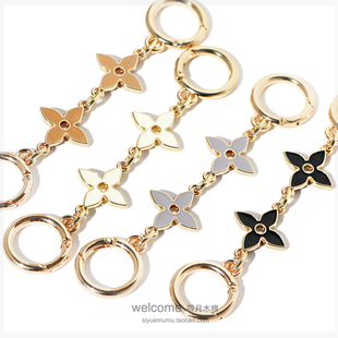 13CM长圆形扣小包包延长链浅金双面四叶草链条包包配件包辅料配饰