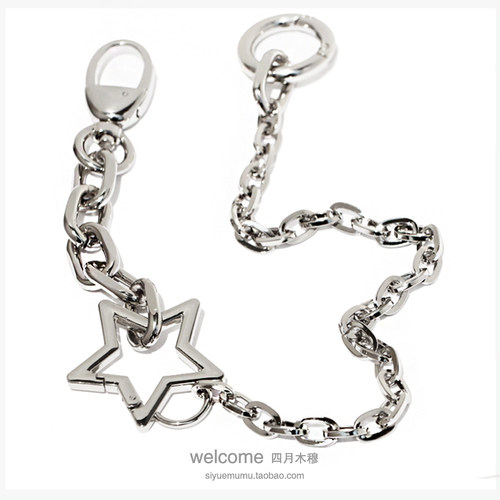 创意链条形饰五角星金属包带手机