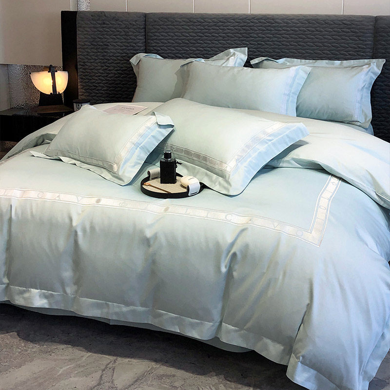 高档100支长绒棉亲肤裸睡四件套