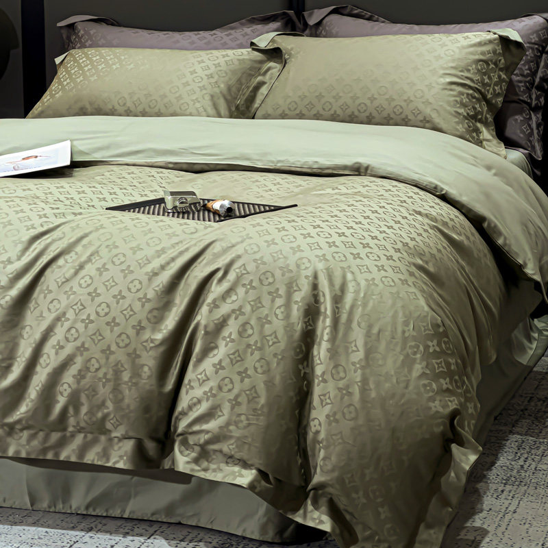 高档100S长绒棉提花四件套裸睡亲肤全棉床单被套纯棉轻奢床上用品