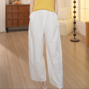 Basic House/百家好2025夏季显瘦百搭时尚潮流长裤休闲裤女KXD54