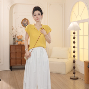 House 夏季 Basic 百家好2025新款 女NXD60 时尚 气质显瘦V领针织衫