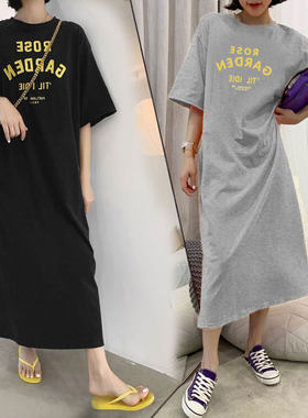 涤棉棉夏季韩版睡衣女睡裙家居服