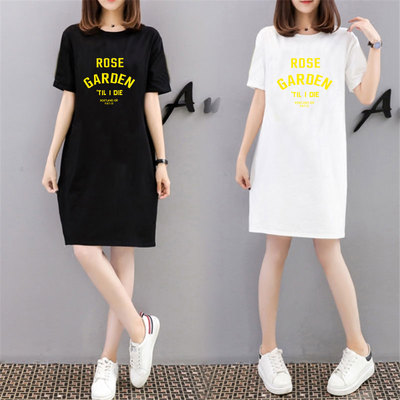 白色短袖薄女中长款打底衫大码夏