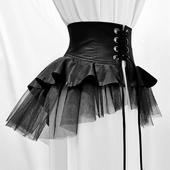 可定制 小众设计感网纱层次感燕尾腰封绑带束腰腰带配裙子 法式