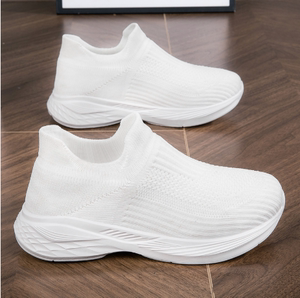 亲子儿童鞋新款夏季飞织运动男童女童一脚蹬袜子鞋儿童休闲老爹鞋