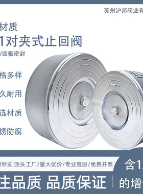 304不锈钢对夹式软密封止回阀H71W-25P弹簧四氟软密封单向阀DN50