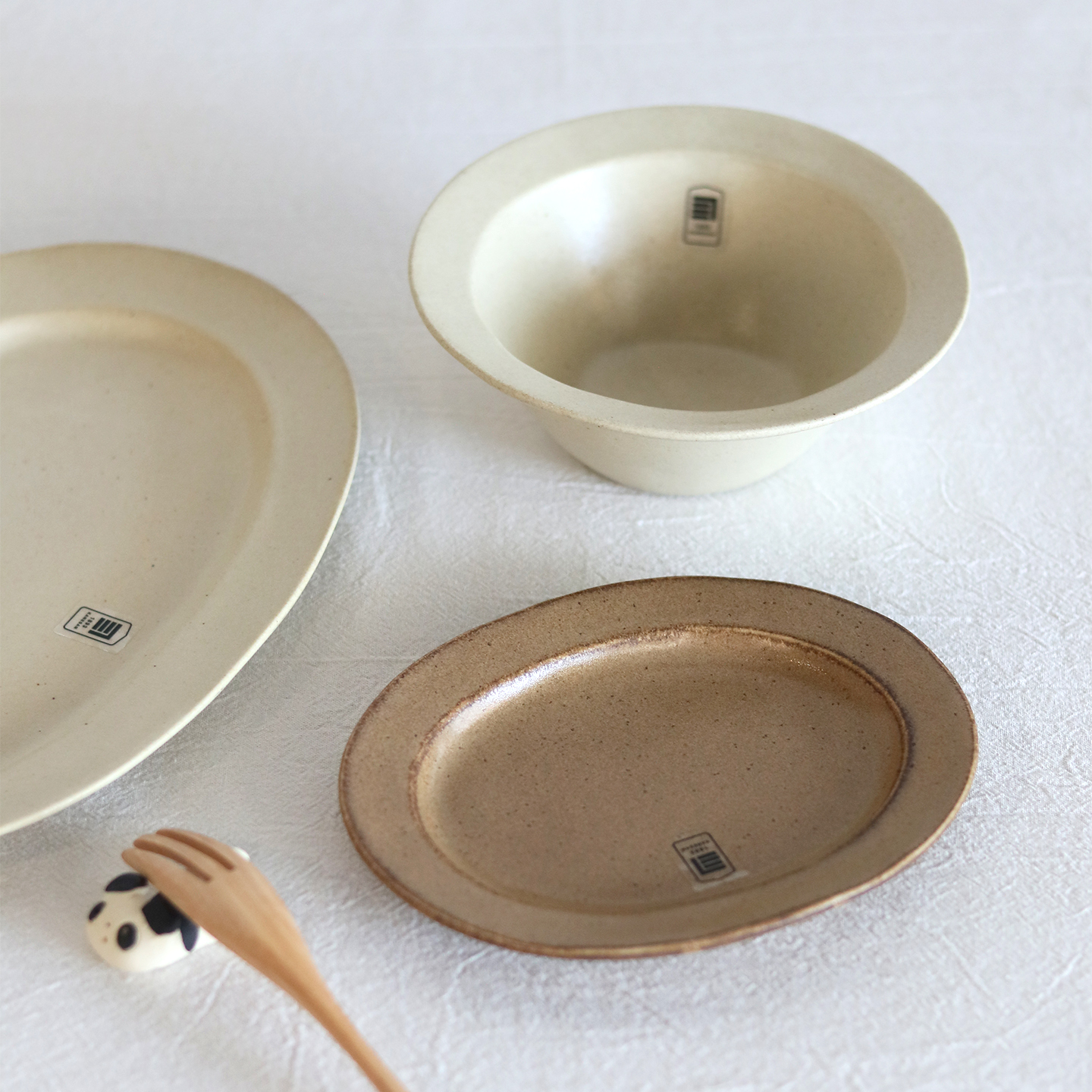 日本原装进口美浓烧茶色粗陶椭圆盘日式纯色家用酸奶碗麦片碗