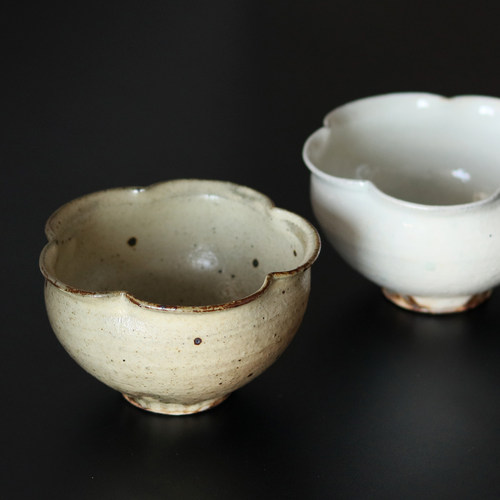 古谷浩一手作粉引碗日式轮花汤碗