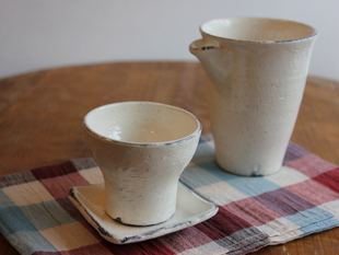 日本进口信乐烧职人手作割粉引注器倒酒器日式清酒杯复古茶杯公道