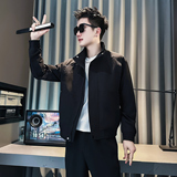 J267-P98控145春装新款社会小伙店主风潮男夹克外套紫咖1，男装夹克，电商A346
