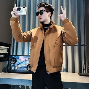 F216-P138 控188 社会小伙立领棉衣外套潮流修身棉服男 黄1图片