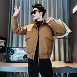 F210-P138控178社会小伙立领棉衣外套潮流修身棉服男咖1，男装棉衣，电商A346