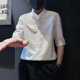 C249-P58控89夏季男时尚短袖衬衫潮流男小伙衬衣白3，男装T恤，电商A346