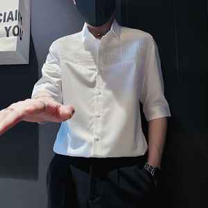 C249-P58 控89 夏季男时尚短袖衬衫潮流男小伙衬衣 白3，男装T恤，电商A346