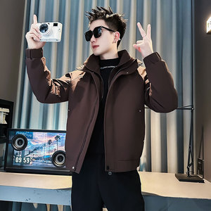 F215-P148控198社会小伙立领棉衣外套潮流修身棉服男紫红1