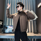 F211-P138控178社会小伙立领棉衣外套潮流修身棉服男黑1，男装棉衣，电商A346