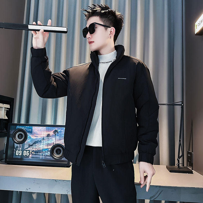F217-P138控188社会小伙立领棉衣外套潮流修身棉服男咖1,男装棉衣,电商A346