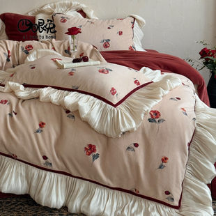 花香馥郁︱法式 牛奶绒四件套复古加厚保暖被套床品仙 浪漫少女冬季