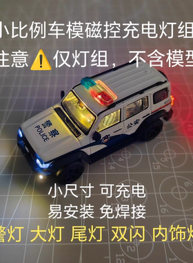 仅灯组1:64警灯车模加灯改灯磁控led大灯爆闪双闪模块模型改装