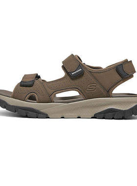 Skechers斯凯奇男士夏季轻质缓震舒适百搭休闲魔术贴凉鞋205724