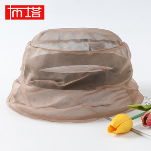 新款真丝帽子夏桑蚕丝面料时尚优雅百搭女帽遮高端白发女士香妃帽