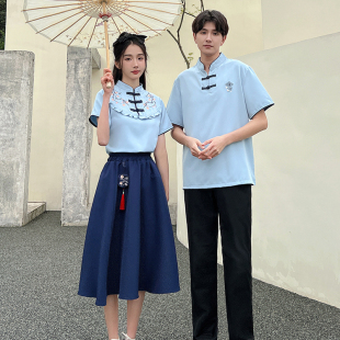 毕业班服古风汉服女成人礼小学初中生合唱演出红歌朗诵学院风高中