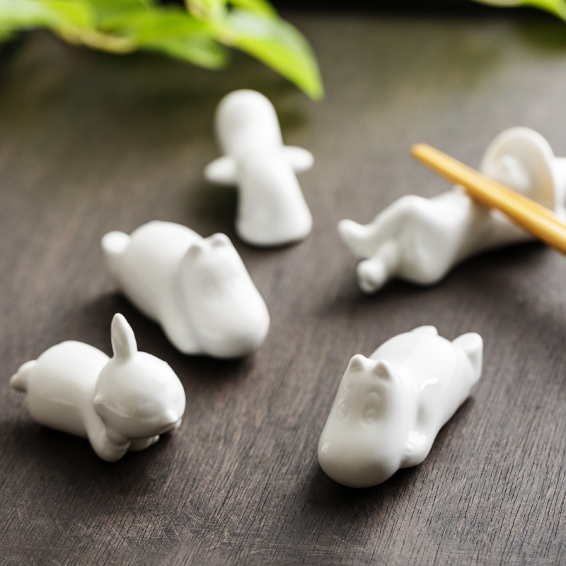 姆明moomin卡通陶瓷多功能筷子托