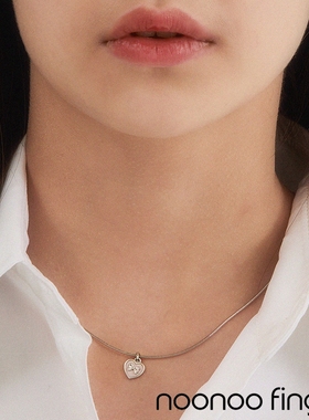 noonoofingers粉红爱心丝带颈链