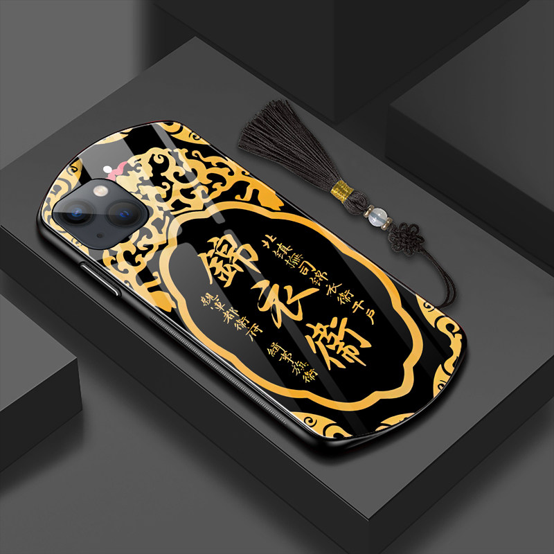 适用于苹果13/11手机壳x锦衣卫13promax椭圆xr/7plus令牌8p玻璃壳