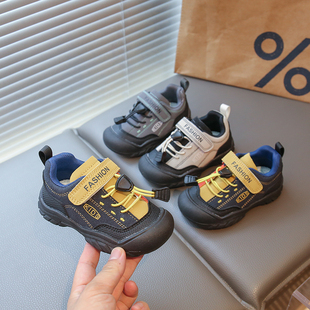 男童运动鞋皮面透气2025新款秋季百搭原创网鞋户外登山鞋女童鞋子
