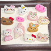 可爱卡通猫咪兔子毛绒小公仔玩偶辅料配饰鞋 袜包diy配件胸针别针