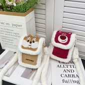 手机包女斜挎迷你小包包新款 2024放手机袋子毛毛包女生单肩零钱包