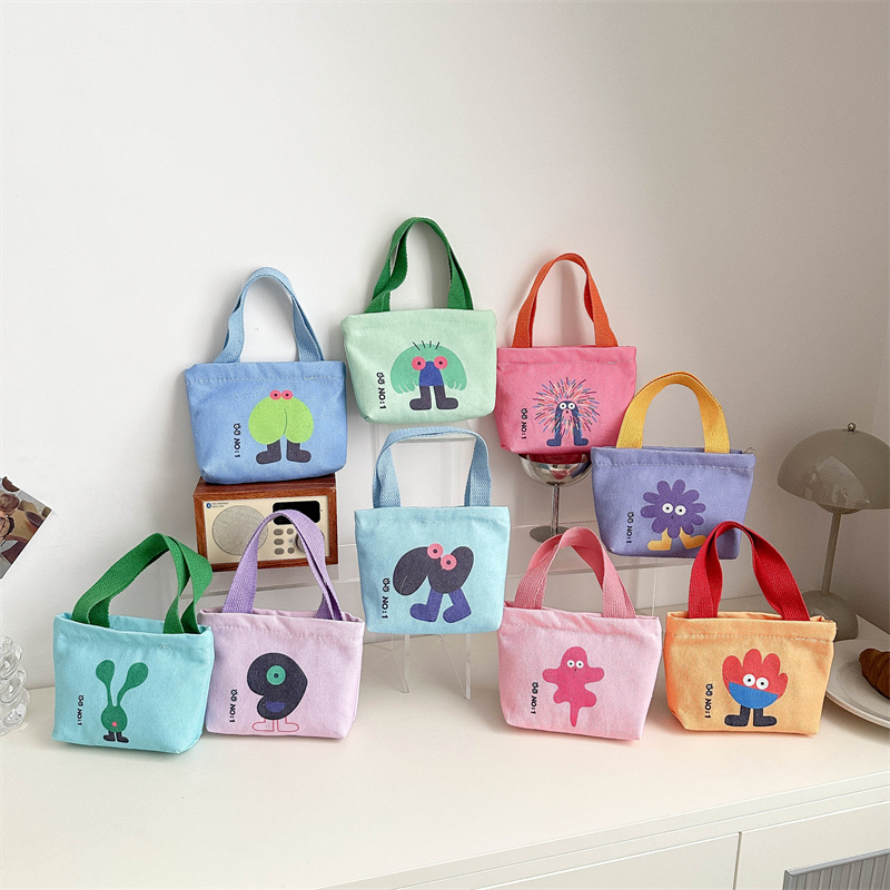 手提迷你时尚外出小手提包女2024新款杂物帆布包上班族钥匙小拎包