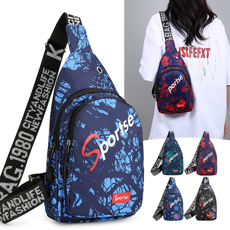 胸包男士斜挎包女ins潮单肩学生背包运动腰包韩版随身牛津布旅游