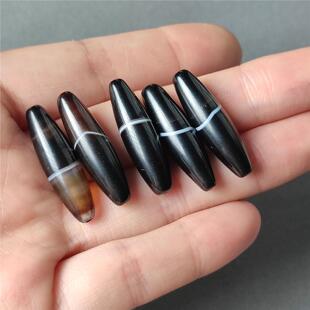 天然缠丝玛瑙黑白瑙勒子原矿散珠桶珠管珠天珠顶珠吊坠配饰