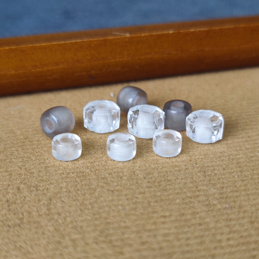 天然白水晶大孔道刻面桶珠老型垫片散珠diy手链项链配件玛瑙配饰