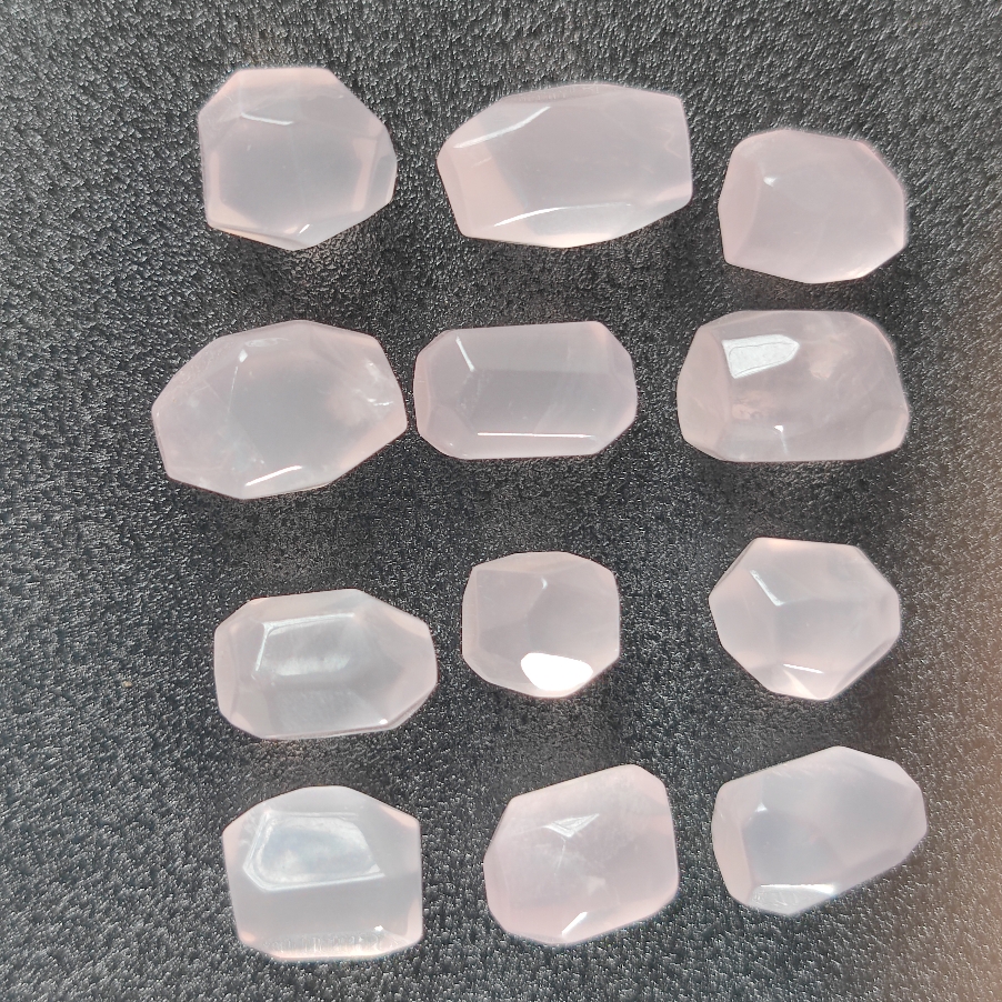 天然水晶粉水晶单珠随行切面不规则散珠隔珠diy水晶饰品手串配珠