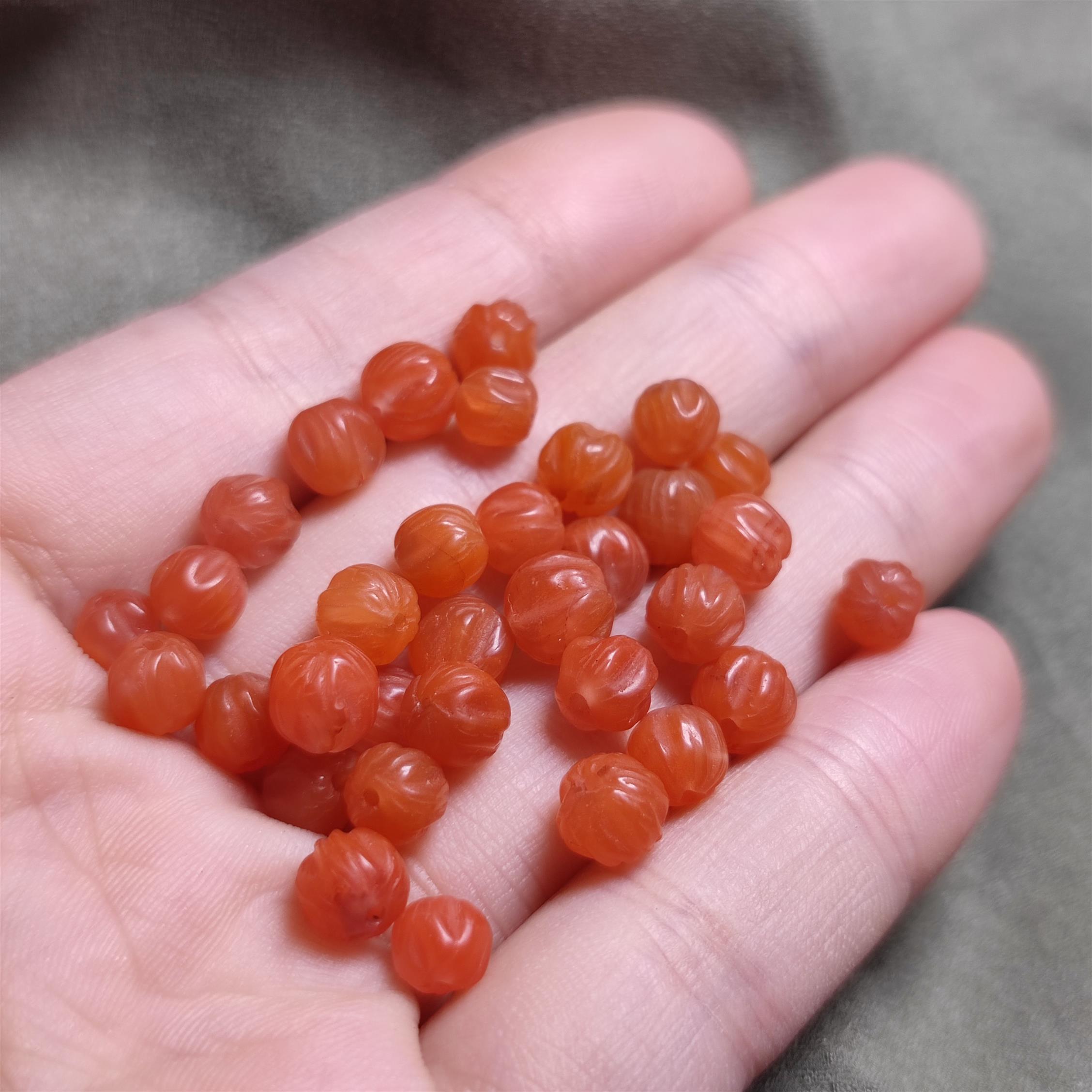 天然南红保山料散珠单珠配珠手串隔珠DIY配件