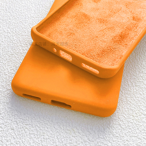适用小米红米note14手机壳Redmi note13Pro液态硅胶Turbo3全包12turbo保护套11Pro简约12T Pro纯色11pro+橙色