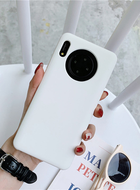 适用华为mate30手机壳30E/30pro液态硅胶TAS-AL00牛奶白LIO纯色50简约mate10保护套mate20Pro外壳20X耐脏半包