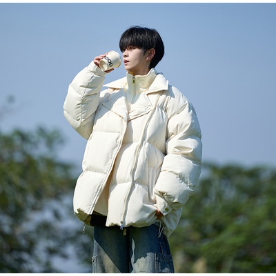 假两件棉服男款冬季宽松休闲