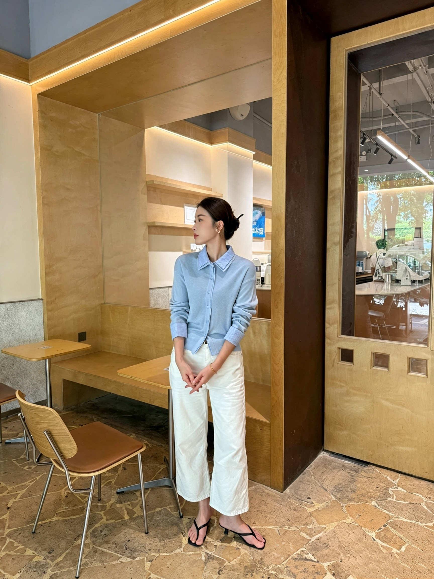欧货2026新款显瘦设计感假两件拼色针织开衫女时尚百搭毛衣上衣