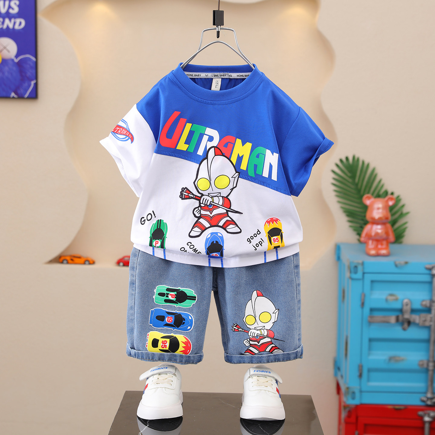 奥特曼男童夏套装2026新款痞帅夏季儿童夏装男孩短袖宝宝夏天衣服